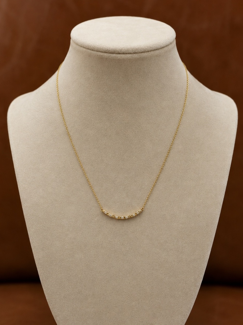 Gorjana Gold Crystal Curved Bar Necklace Adjustable